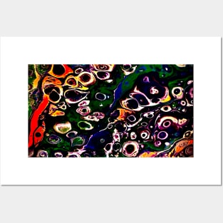 Colorful pouring abstract art Posters and Art